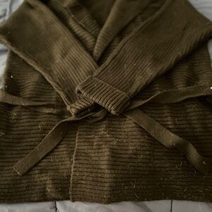 Mercer & Madison NWOT XL black 100% fine merino wool belted cardigan